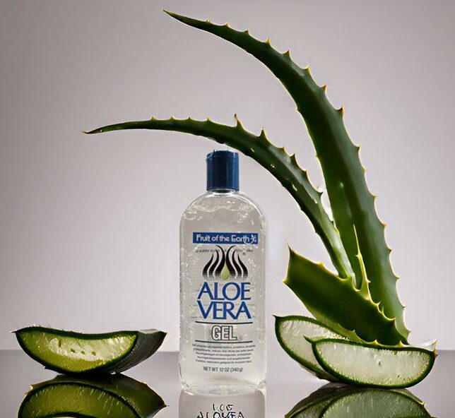 Aloe vera gel Bottle with aloe plant